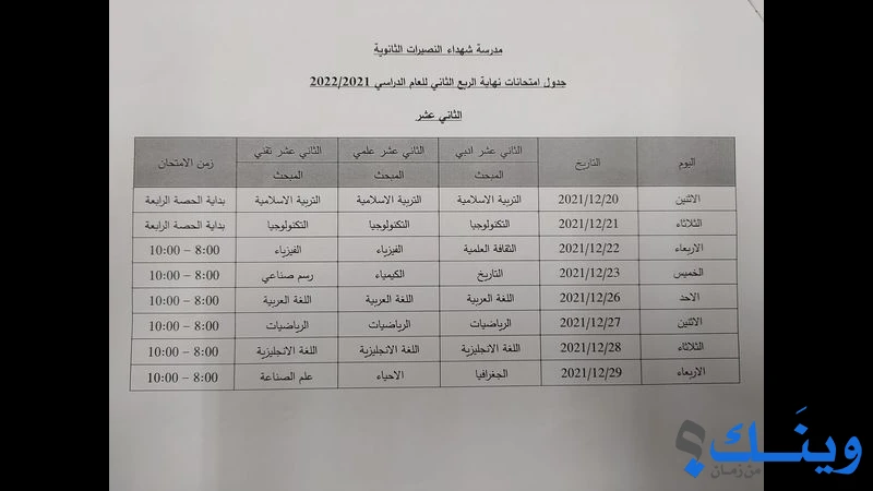 مدرسة شهداء النصيرات الثانوية للبنين