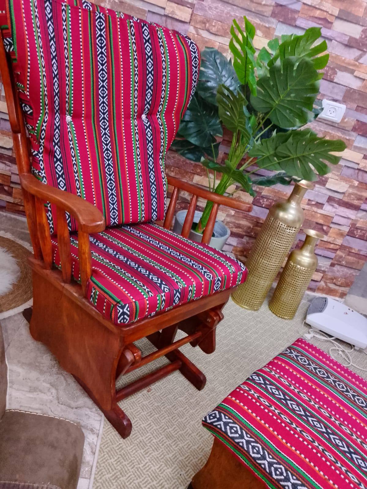 طقم كراسي هزاز خشب زان